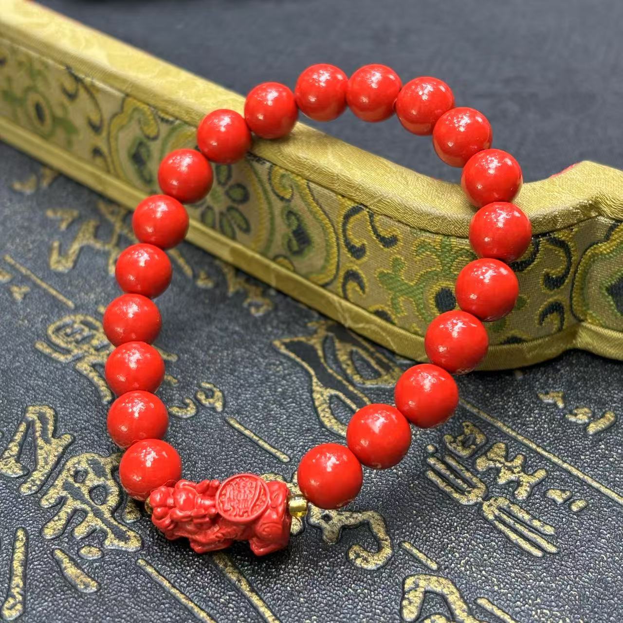 含辰砂工艺品S7594【盛年珠宝】朱砂貔貅手串-多样性发货只发一件