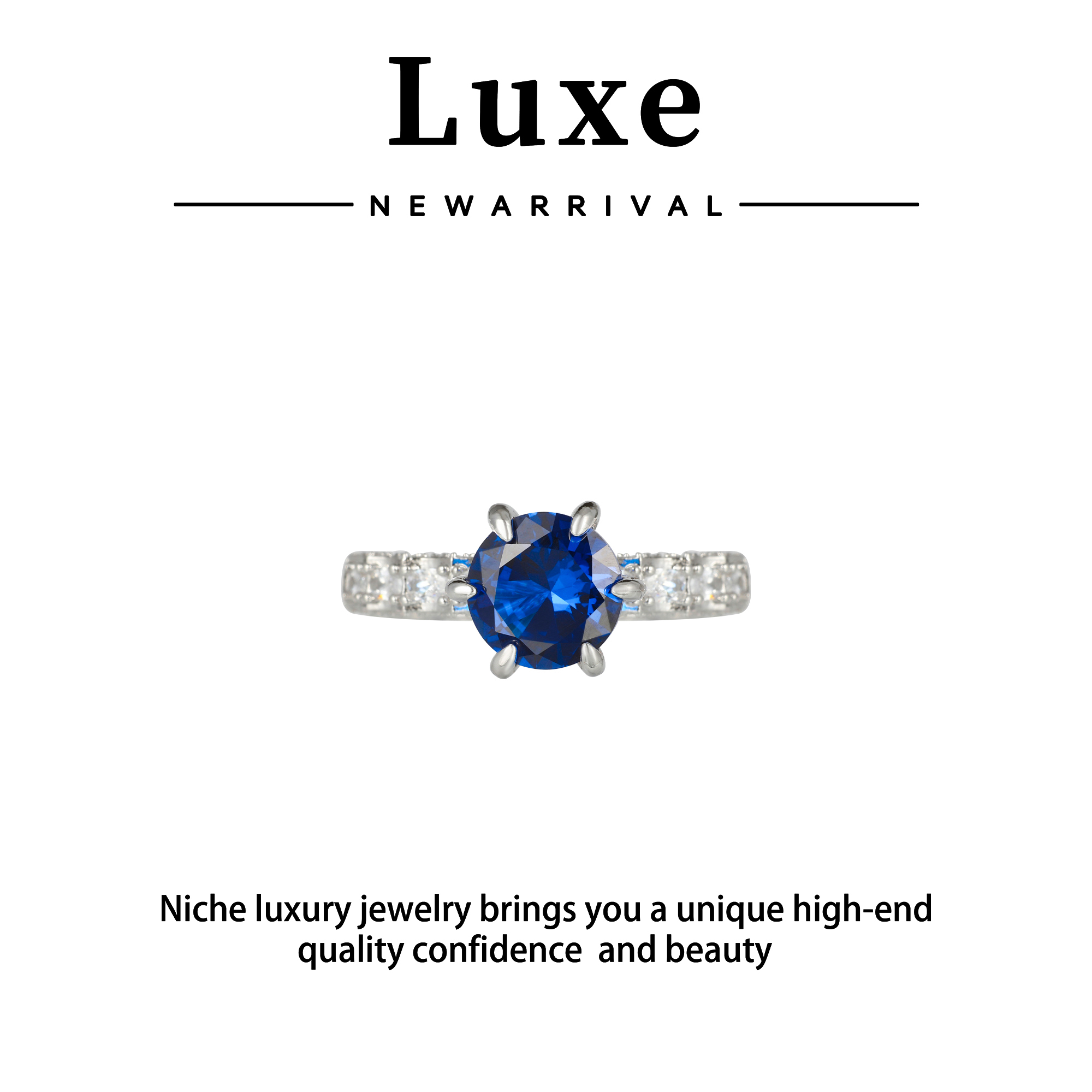 铜合金合成锆石戒指 【琴愿为你】高端优雅贵气女戒指CJ150393