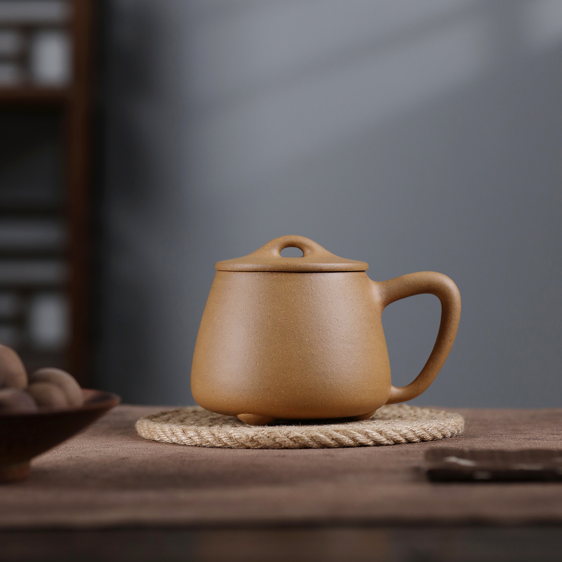 尾单瑕疵雪涓宜兴原矿紫砂黄金段石瓢大容量办公盖杯480cc左右