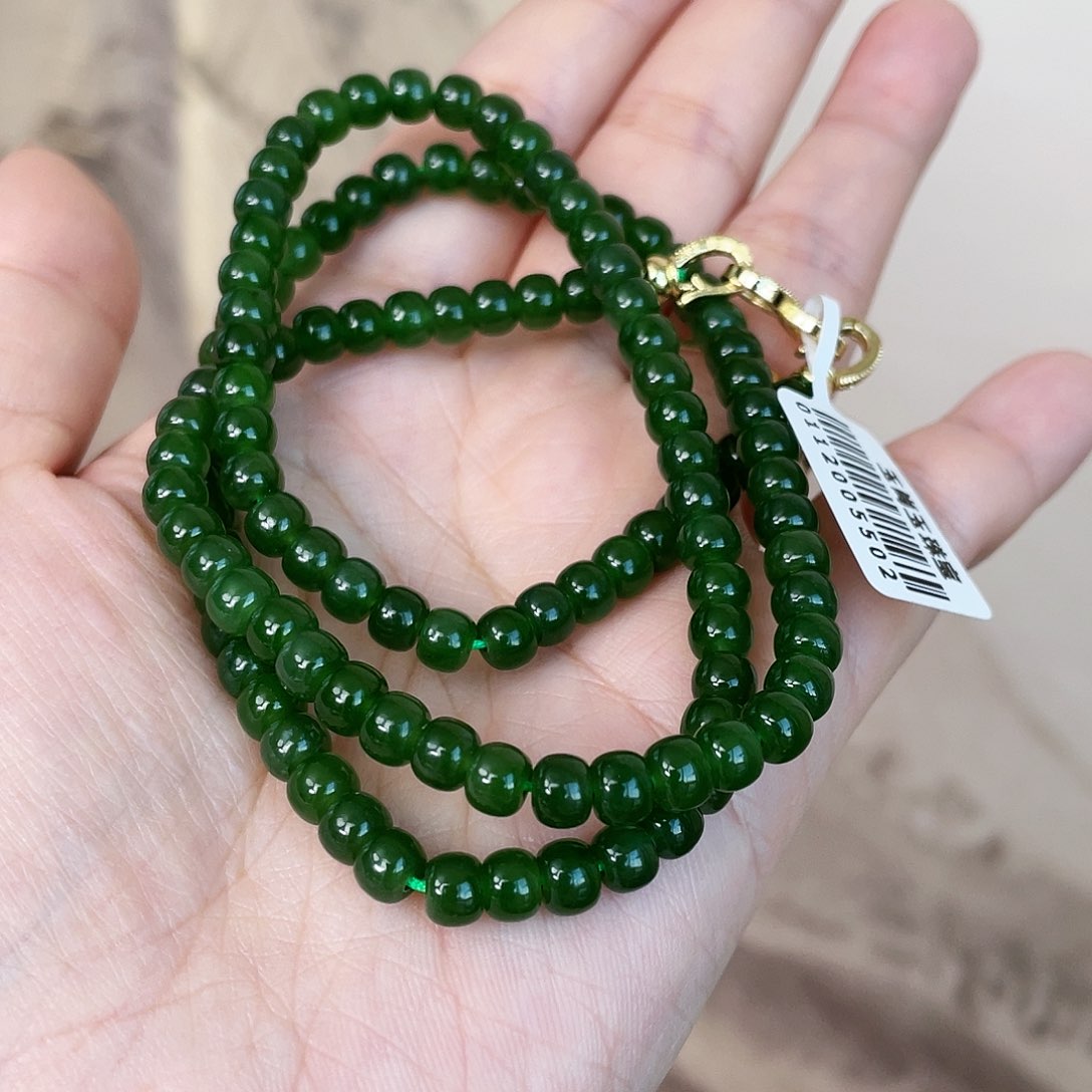 和田玉（碧玉）项链未镶嵌5.5老型