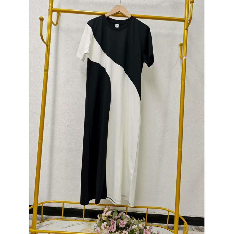 唯琳剪标 A9-7-1558款  32人棉黑白拼接连衣裙