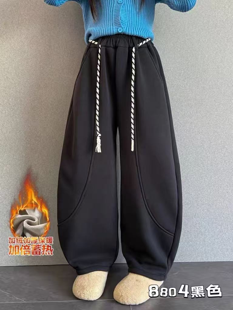 8804男女童时尚百搭加绒保暖休闲卫裤