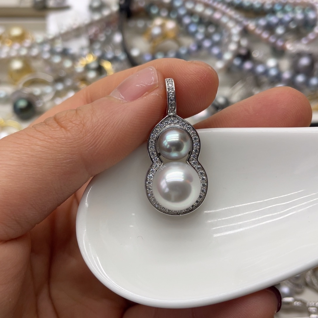 海水珍珠吊坠(不含链)银S925镶嵌