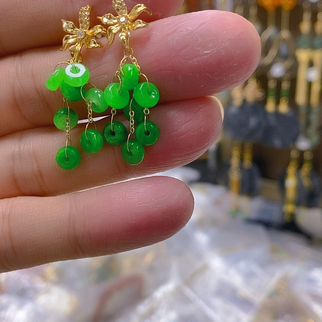 翡翠合金耳饰翡翠