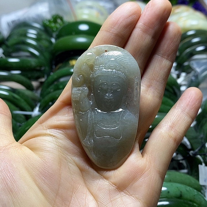 和田玉（碧玉）手镯未镶嵌吊坠