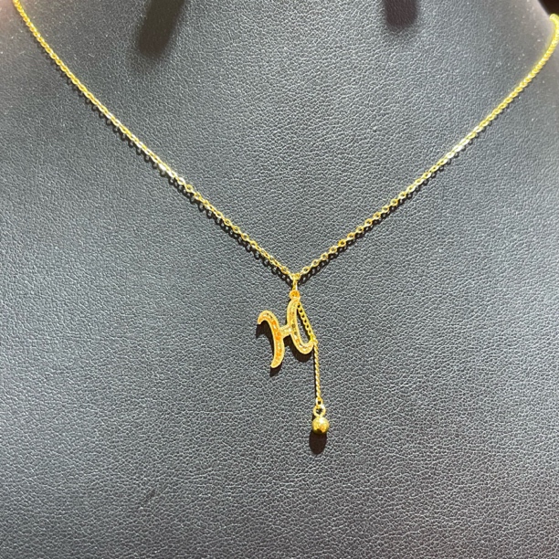 足金项链 45厘米 字母H套链  M扣 XL0010