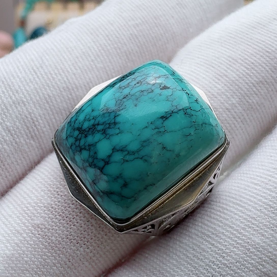 绿松石珠宝奇石银S925镶嵌