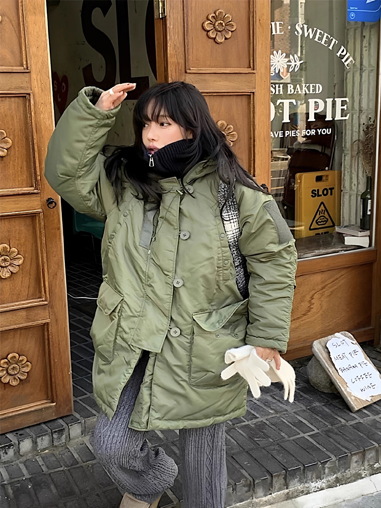  apM【toogood】韩国25冬季女宽松休闲纯色工装羽绒棉服加厚外套