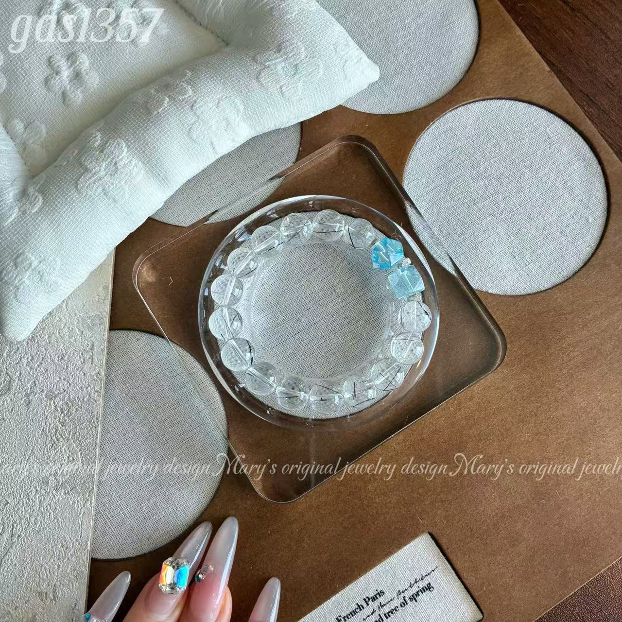 冰透感黑发设计款水晶手串玛丽原创珠宝gas1357