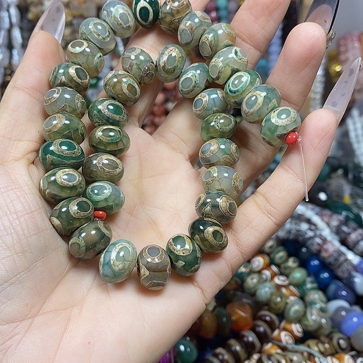 玛瑙/玉髓未镶嵌珠宝半成品玛瑙天珠卡14mm