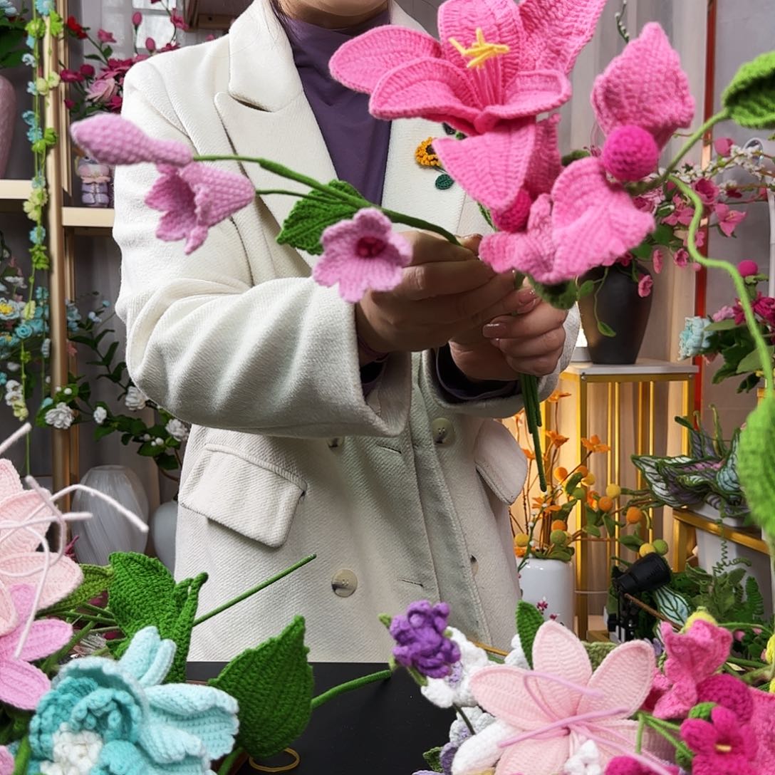 纯手工钩织钩织花束