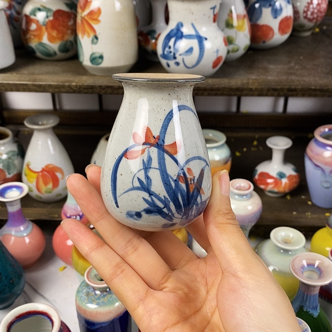 摆件景德镇高温陶瓷小花瓶