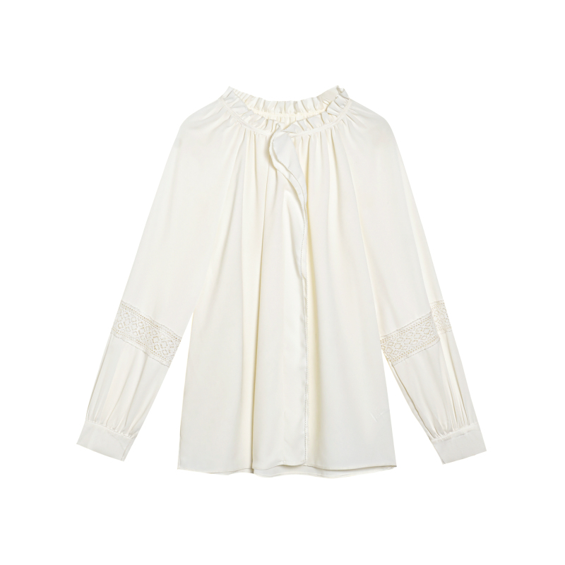 W-1161【歌】春季新款 法式优雅蕾丝衬衫女