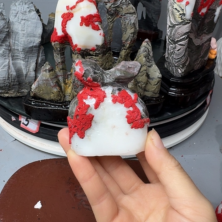 石材子*灵璧石白灵玉