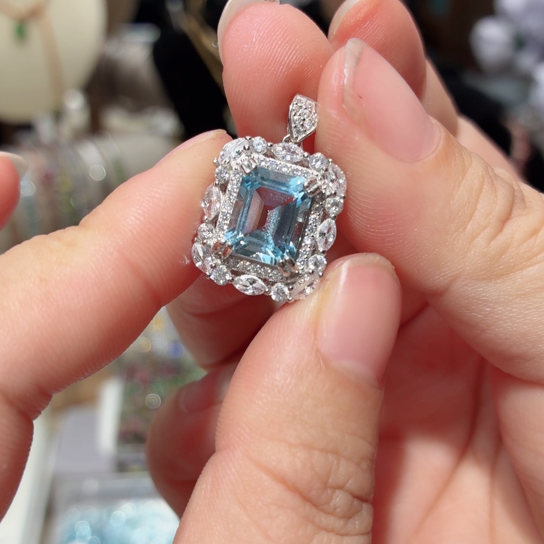 颈饰银S925镶嵌托帕石