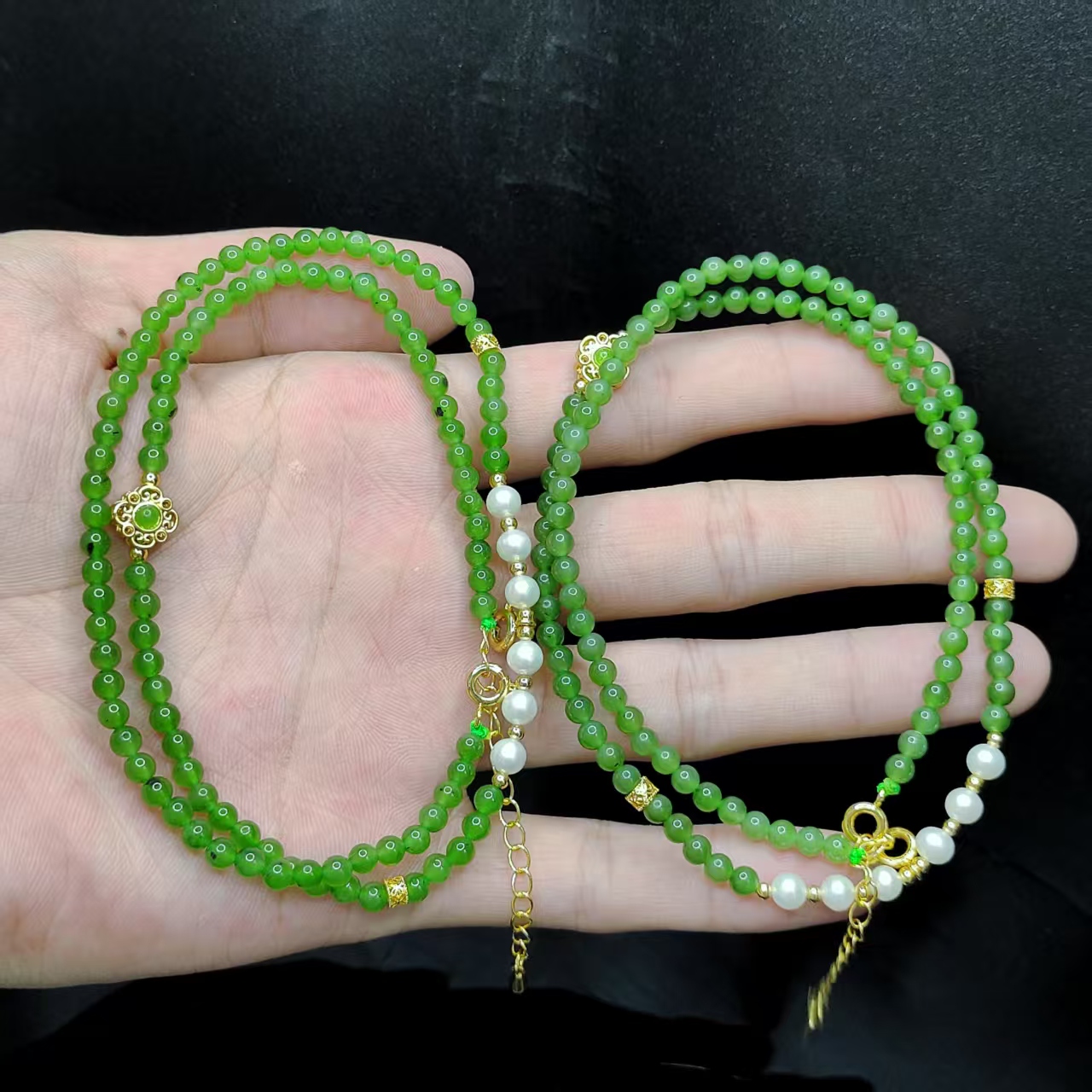 【老三珠宝】和田玉DIY女神链Y3【多样性发其一】约3mm