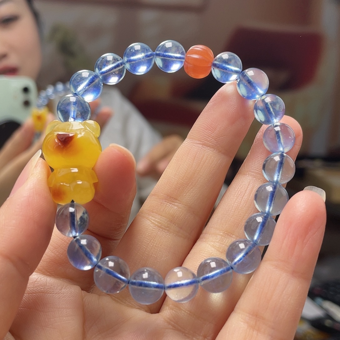 琥珀未镶嵌裸石手串