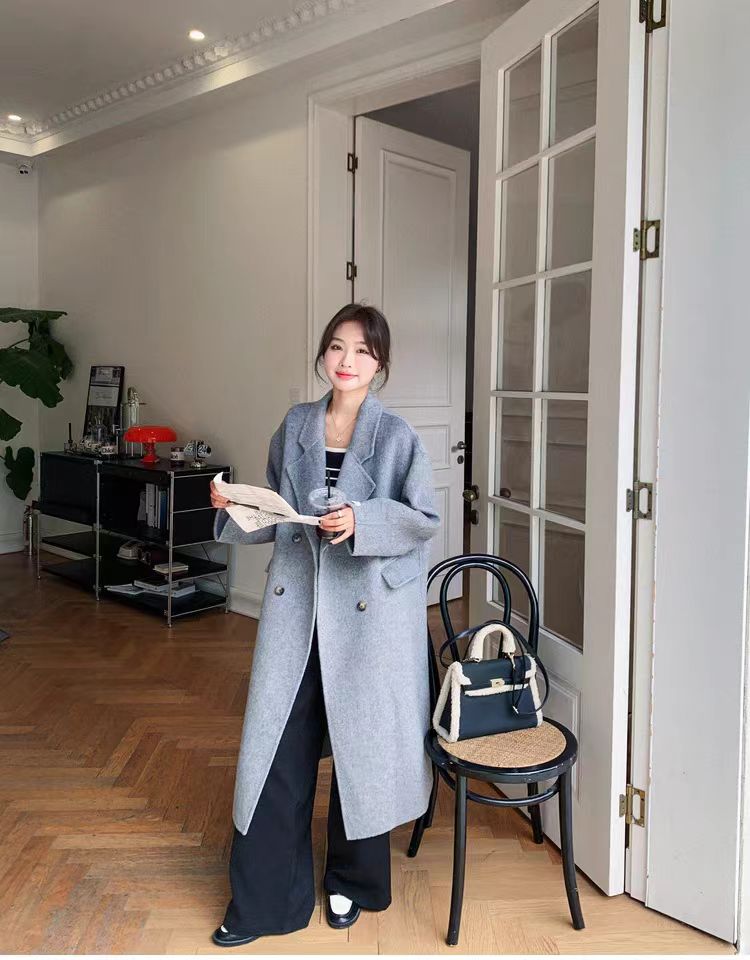 【林姵希】航邦祺海盐玫瑰高端慵懒双面羊毛大衣BQD25052409