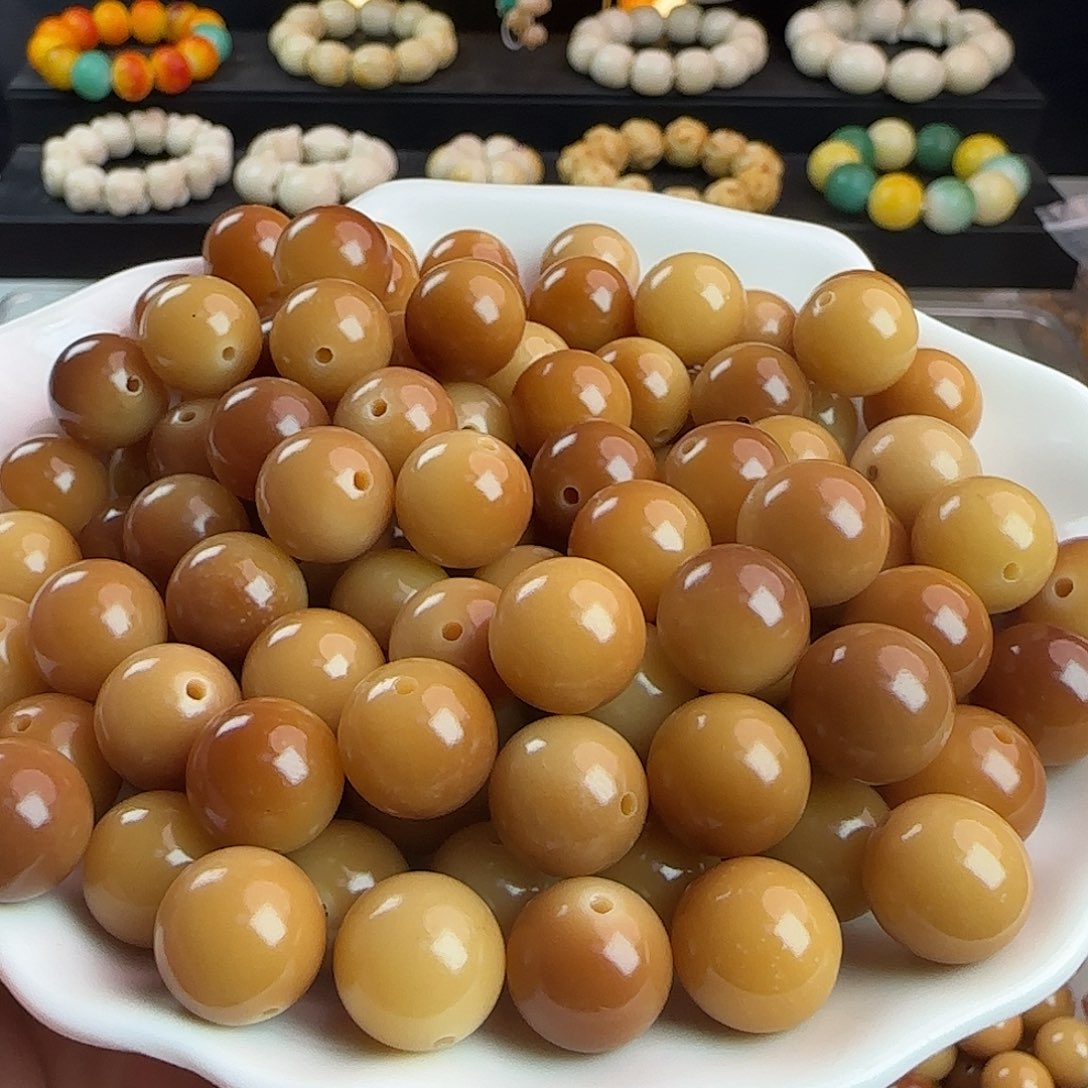 菩提根/象牙果手串卡13板栗汤圆100颗➕30颗备珠