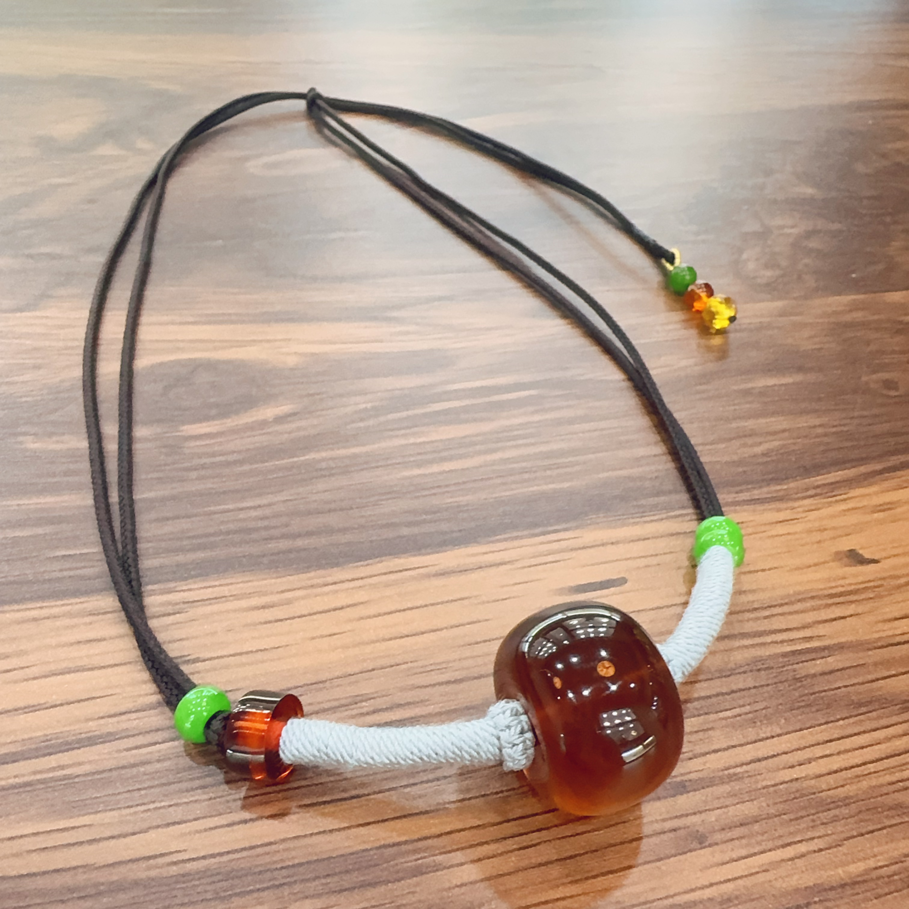 天然原矿缅甸琥珀锁骨链