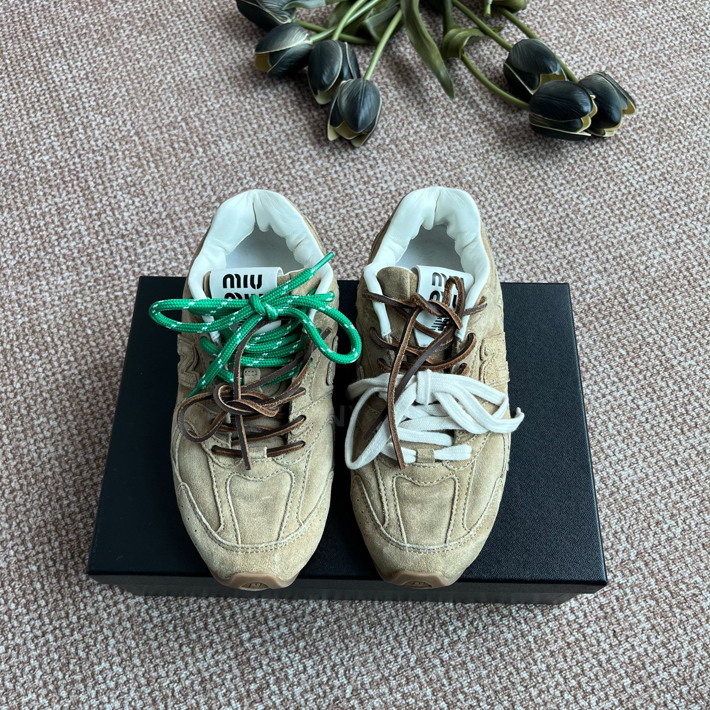 99新 MIU MIU/缪缪 A9811 miumiu 平底鞋 35.5码 98新