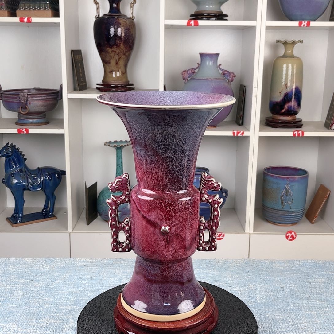 瓷片中华尊工艺品摆件