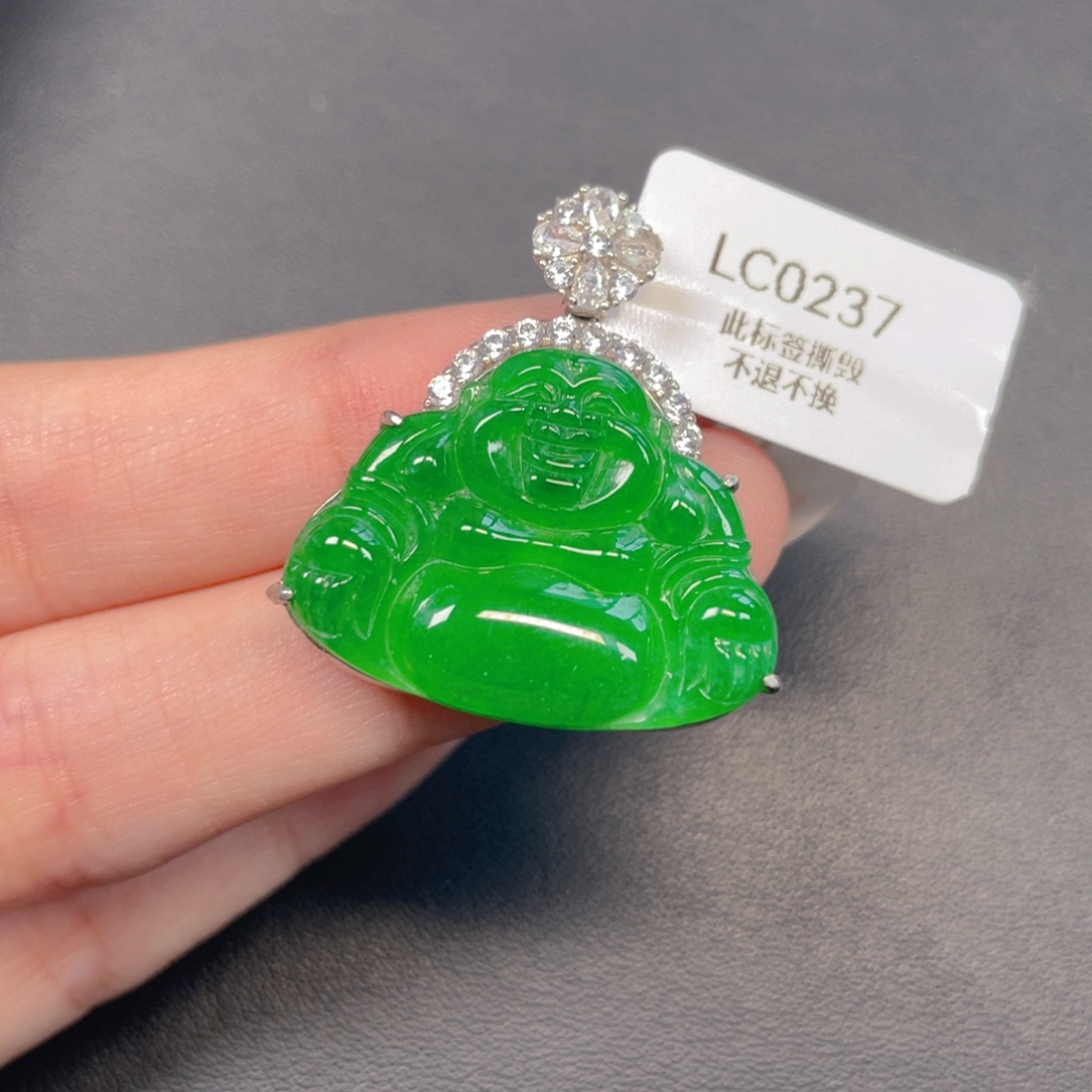 翡翠银S925镶嵌吊坠(不含链)