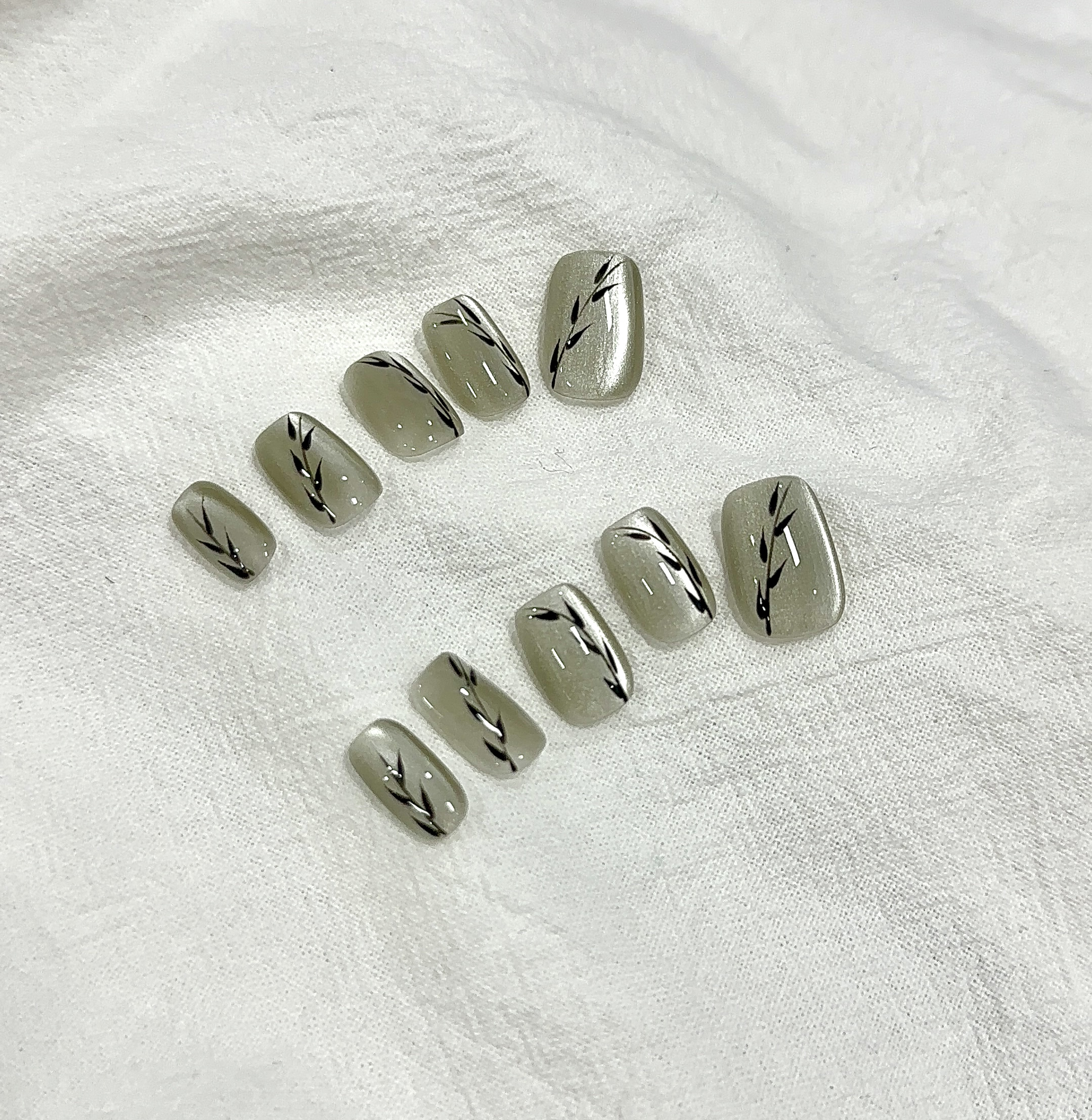 【竹意】猫眼搭配手绘珠子 气质穿戴甲