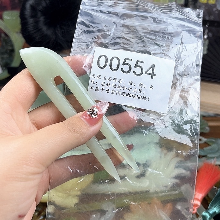 蛇纹石玉发簪合金