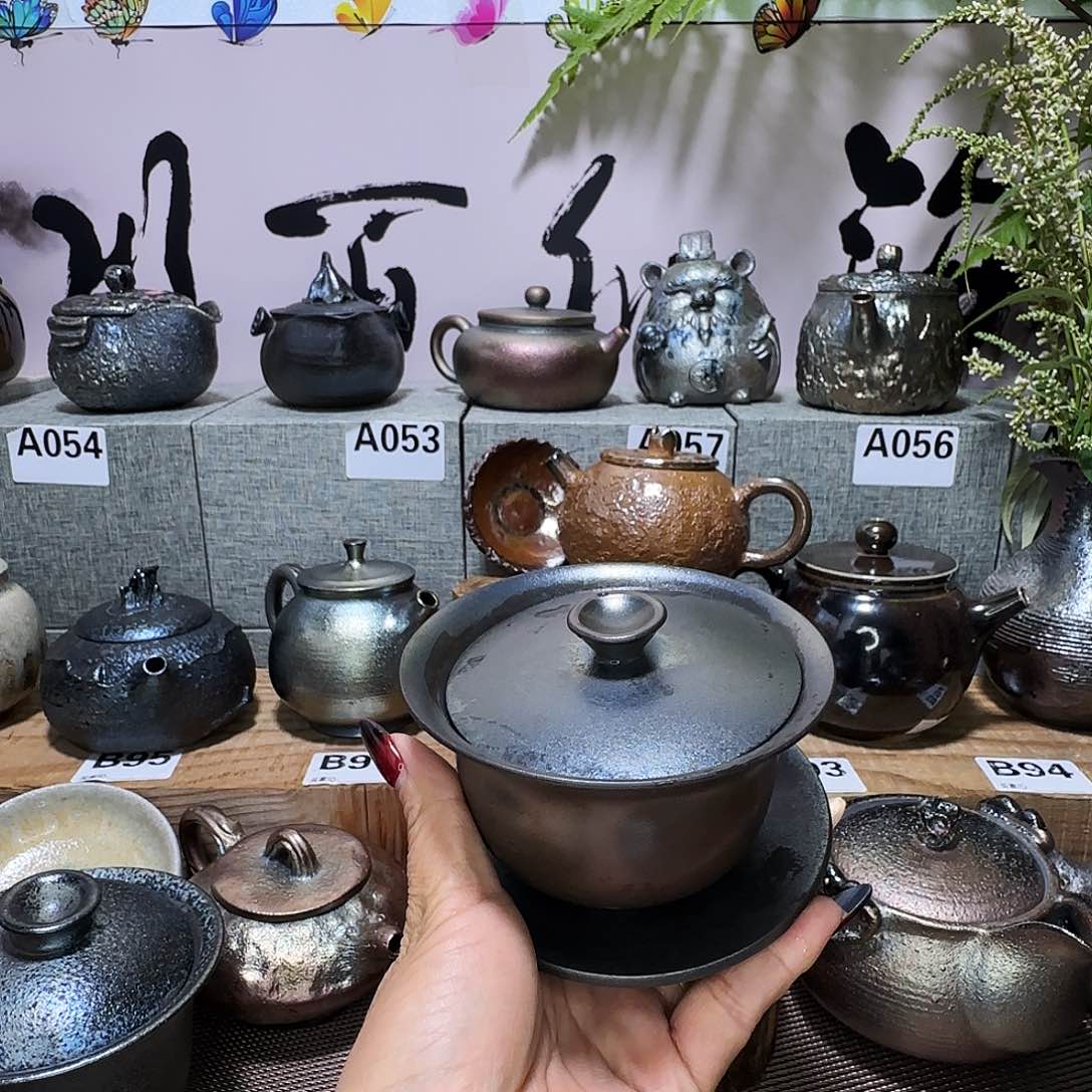 壶建水紫陶柴烧盖碗