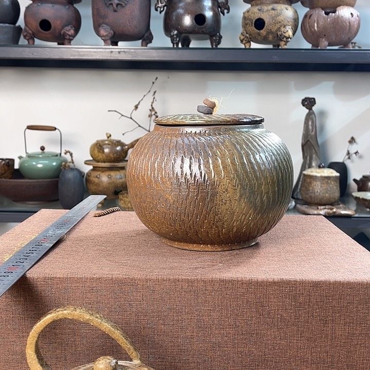 紫泥茶壶紫砂粗陶茶叶罐