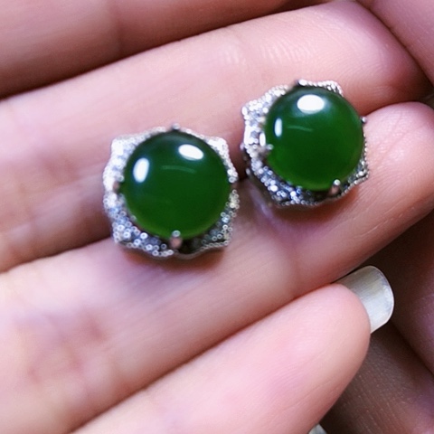 和田玉银S925镶嵌挂件