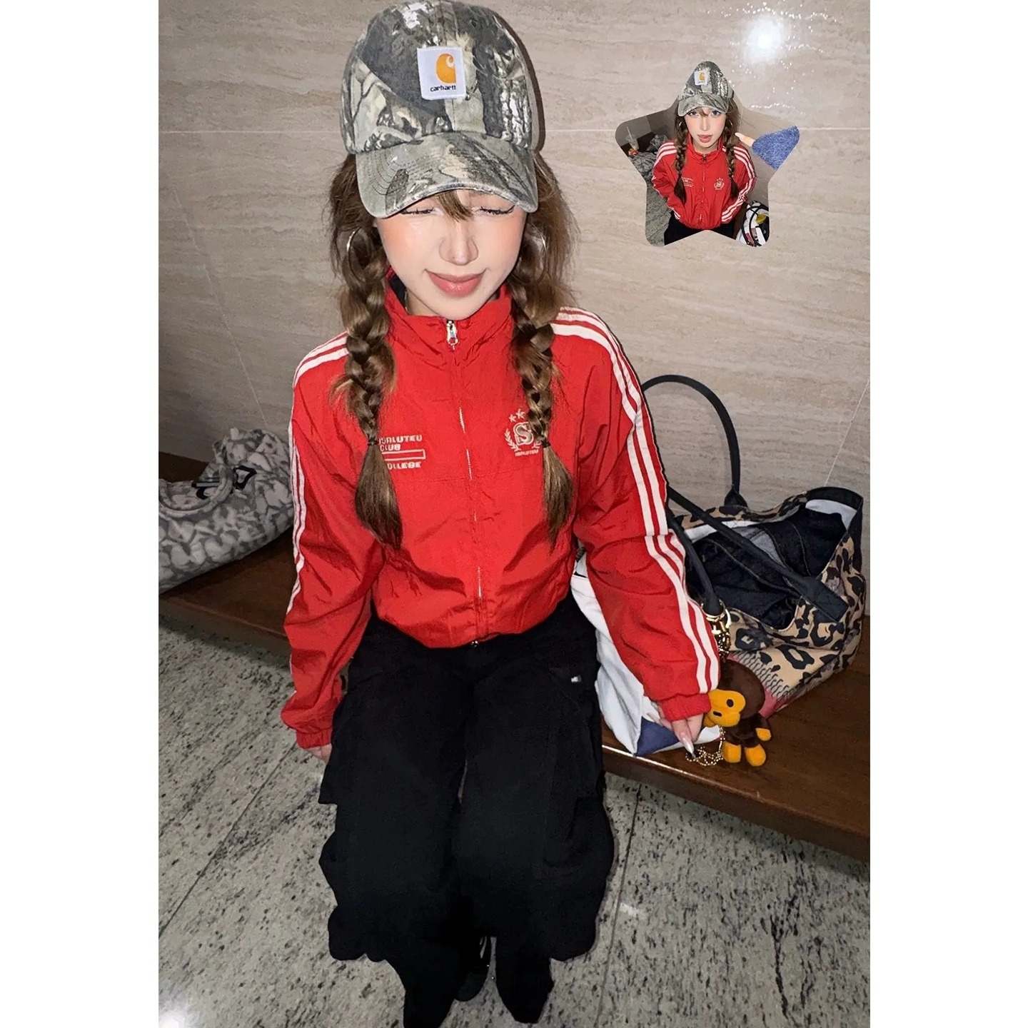 2025x新款红色外套潮流美式时尚