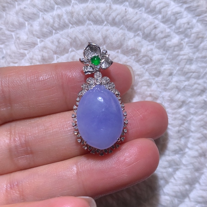 翡翠颈饰18K金镶嵌红妖紫福瓜