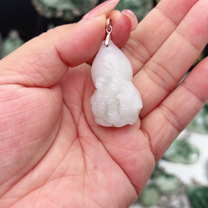 透闪石-蛇纹石玉银S925镶嵌颈饰