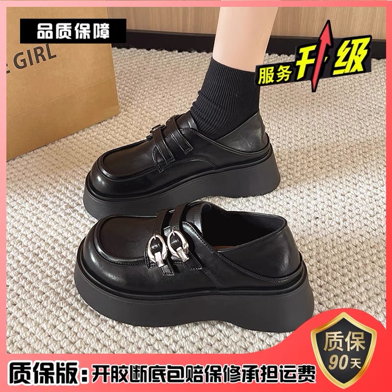 复古英伦风增高厚底小皮鞋女2025新款春季配裙子玛丽珍百搭乐福鞋