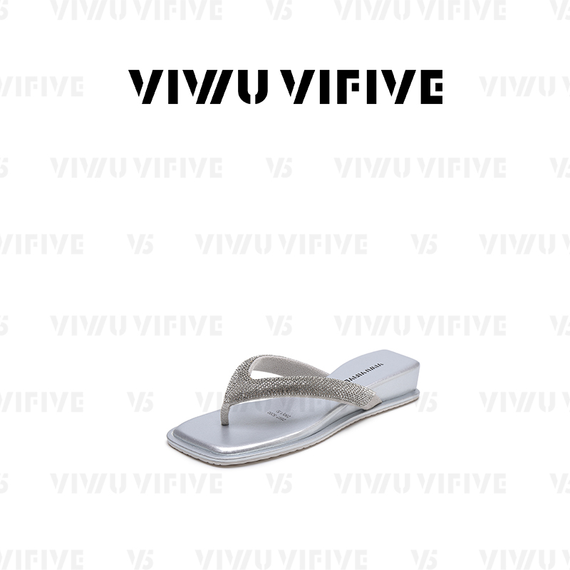 V5「贝烁」2025新款爆款水钻明星同款百搭人字夹趾外穿女夏凉拖鞋