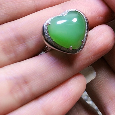 和田玉银S925镶嵌戒指