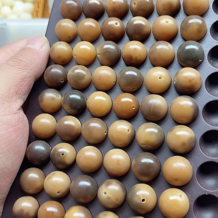 白玉菩提吊坠14虎皮纹圆珠60颗