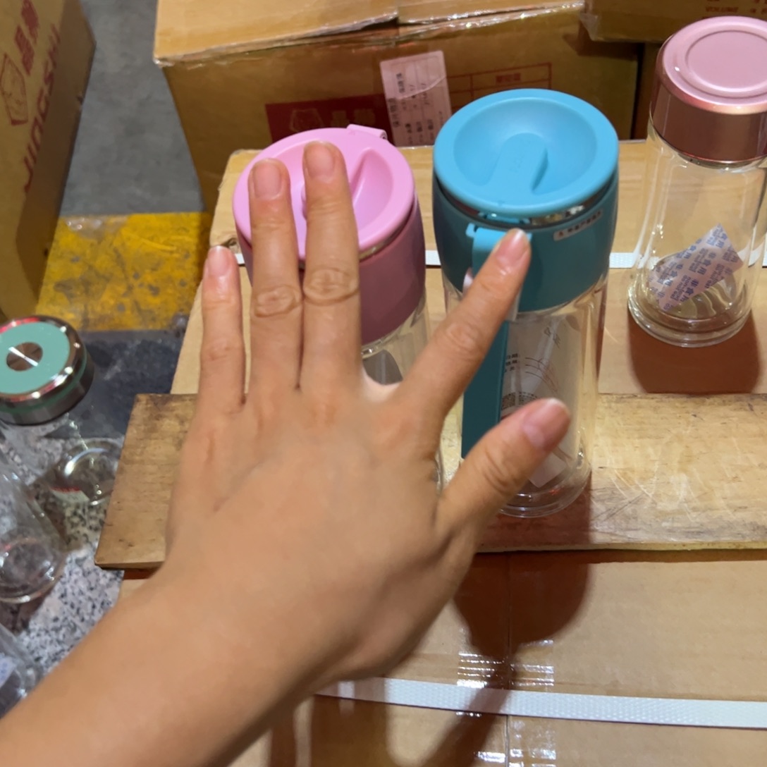 富双层玻璃杯280玻璃杯加班狗颜色随机