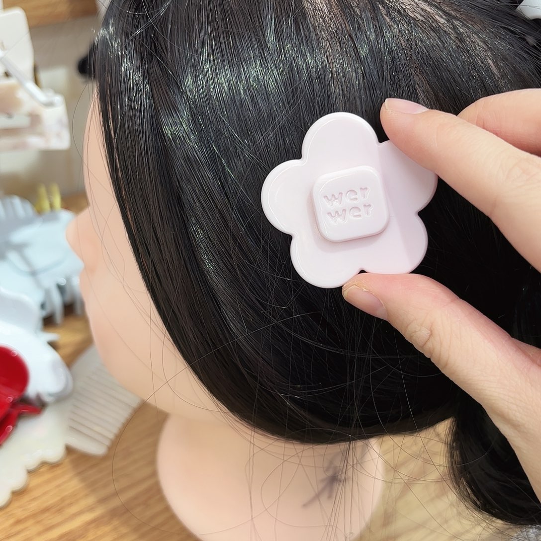 皮质铁合金中号花朵粉色