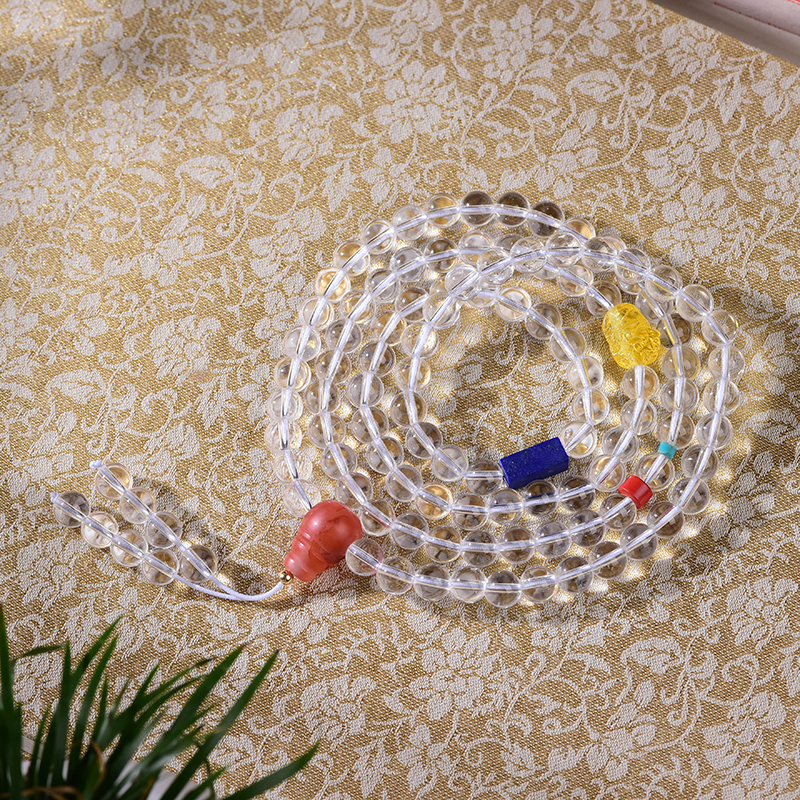 天然白水晶多圈手串原创简约设计能量磁场气质时尚百搭轻奢珠宝