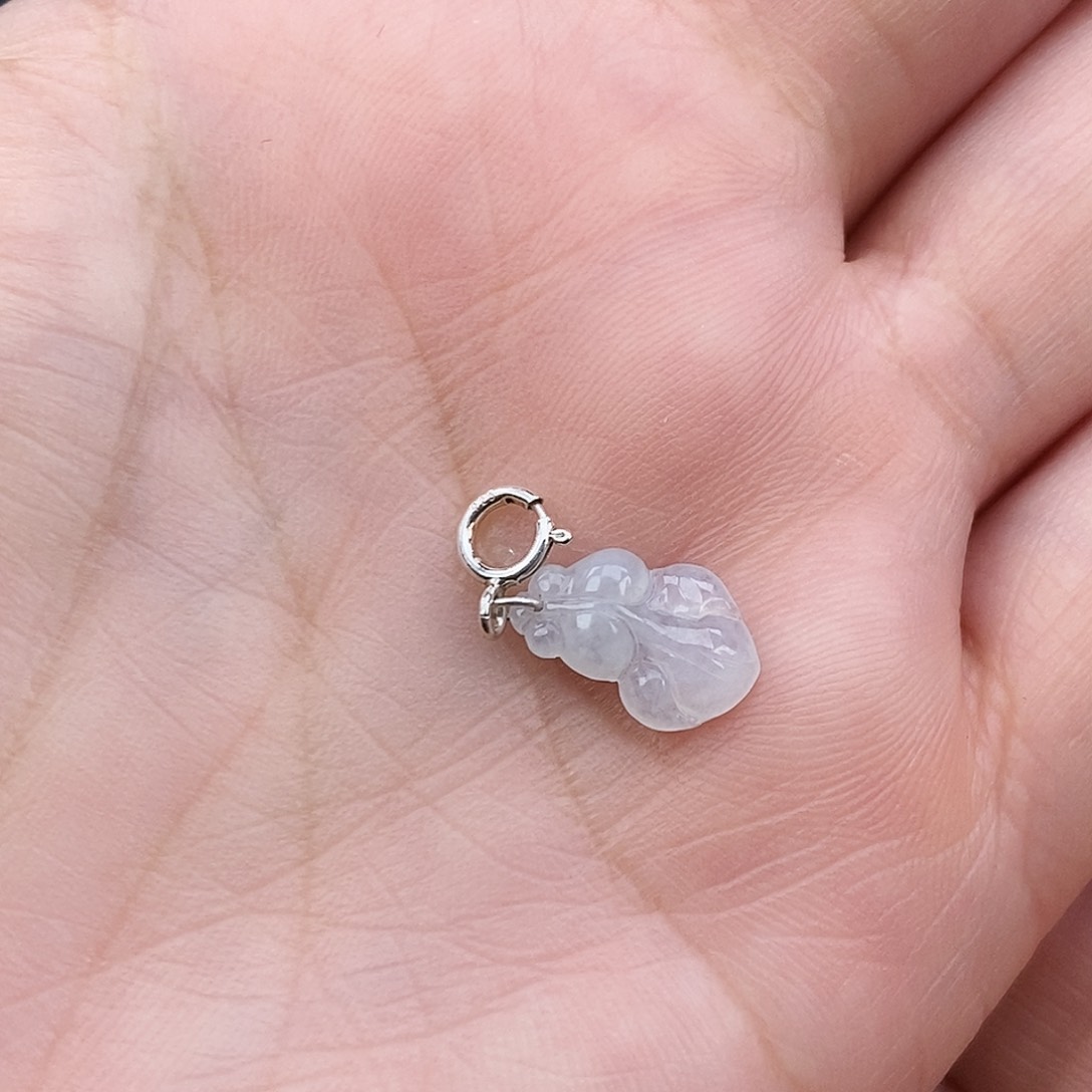 翡翠颈饰银S925镶嵌金鱼