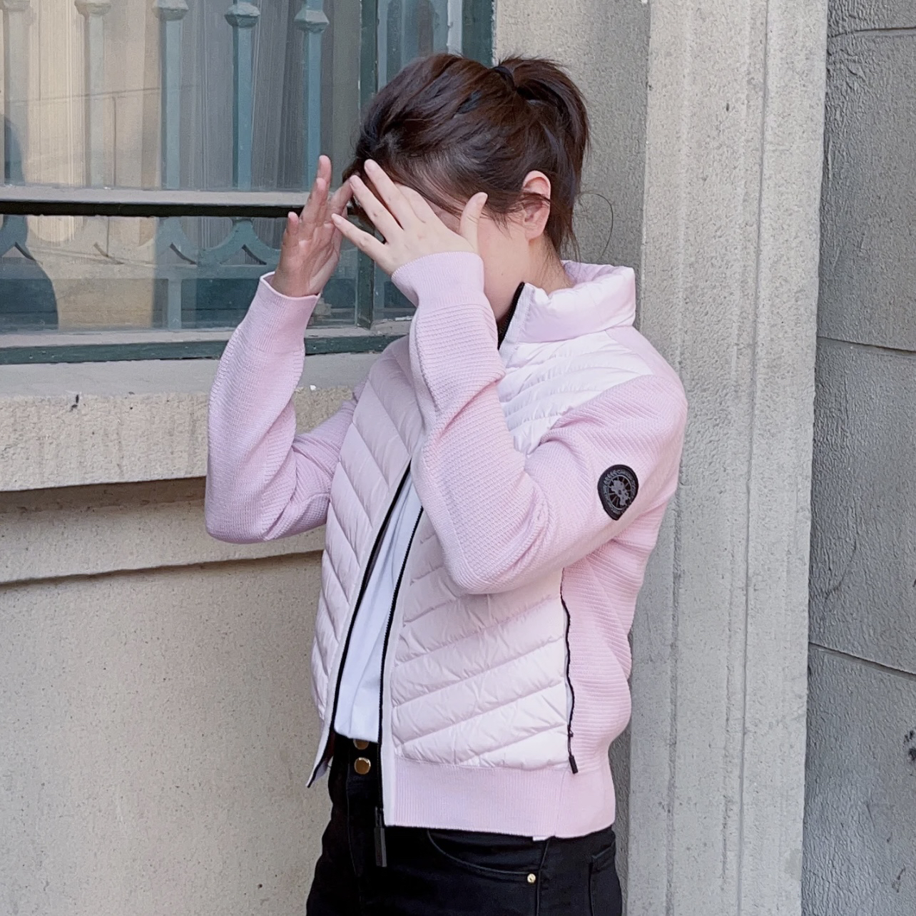 99新 加拿大鹅 Canada Goose 1l132 HyBridge立领logo羽绒服 m码