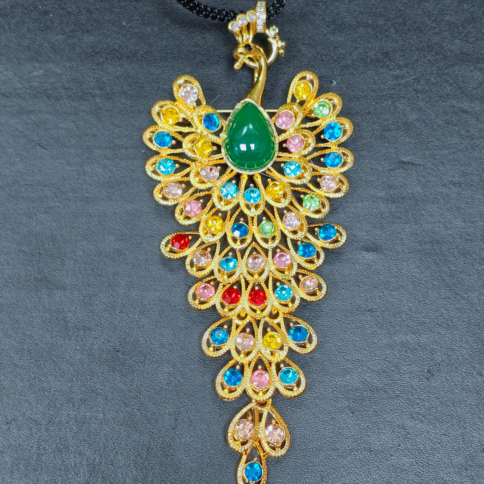 孔雀开屏男女款高档毛衣链凤凰吊坠