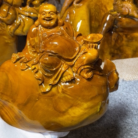 金丝楠弥勒佛摆件