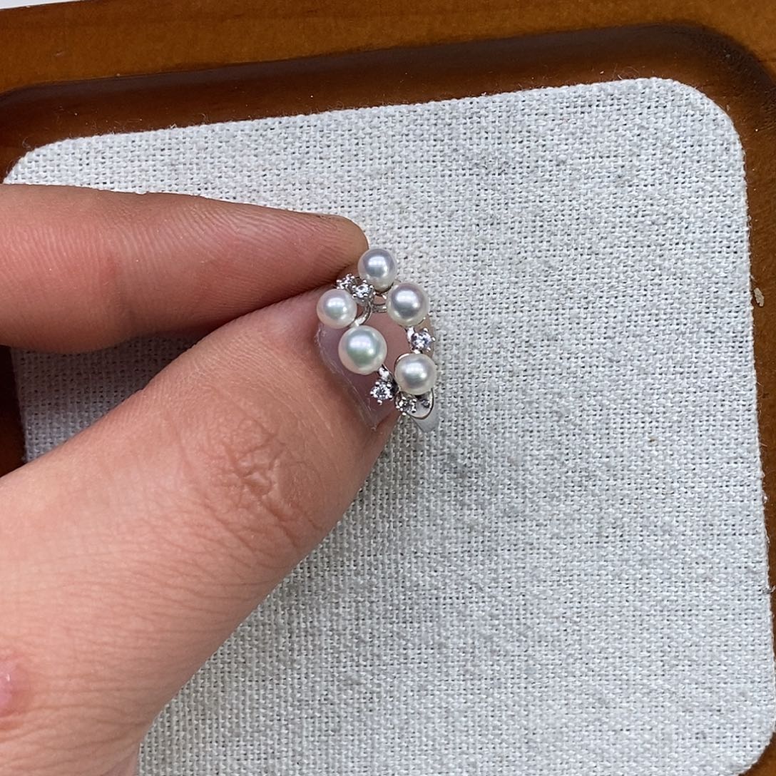 戒指银S925镶嵌海水珍珠