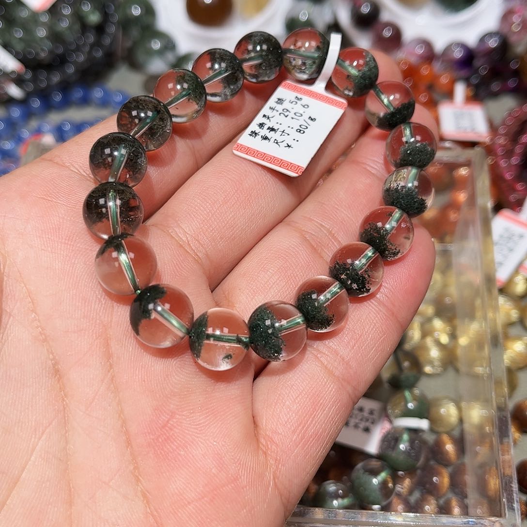 水晶手链未镶嵌绿幽灵聚宝盆