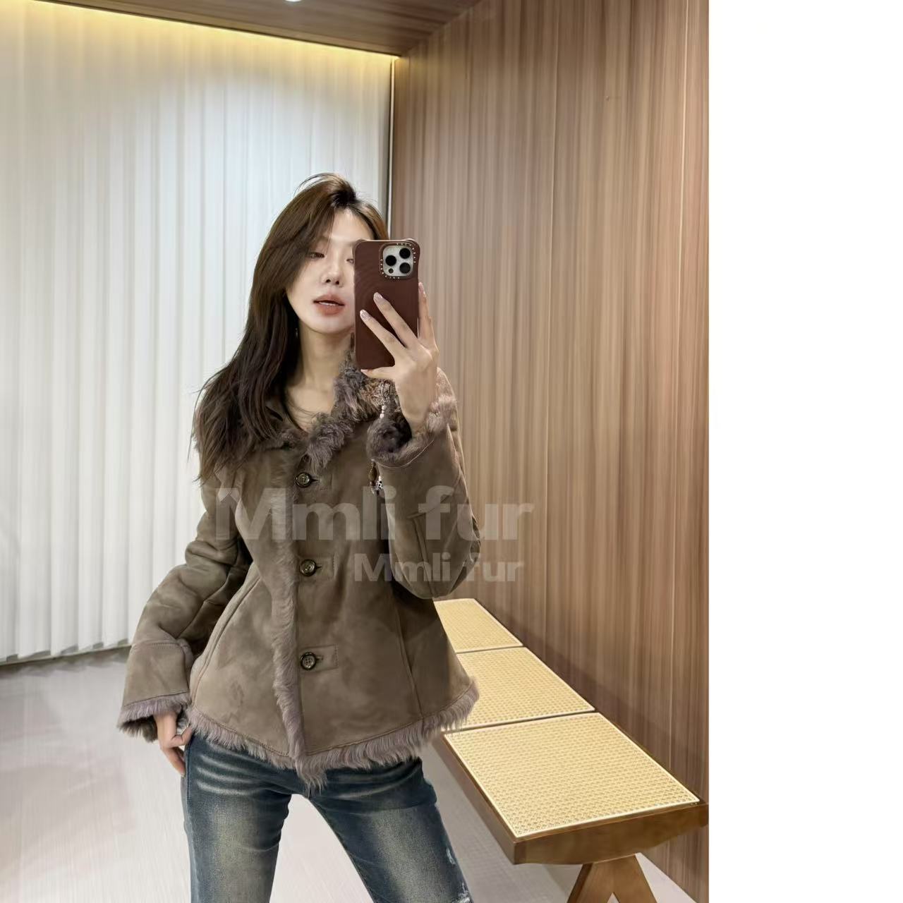 【Mm studio】“长期主义“反绒托斯卡纳皮毛一体外套 mm99319