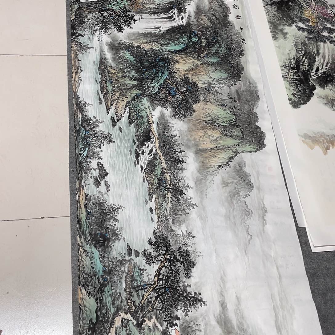 国画开****天小六尺画芯作品